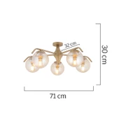 Apliqa Diaspor 5li Yuvarlak Eskitme Modern Sarkıt Genç Odası Yatak odası Retro Salon Avize thumbnail 5