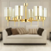 Apliqa Cemre 6 Lı Gold Modern Yatak Odası Salon Avize thumbnail 1