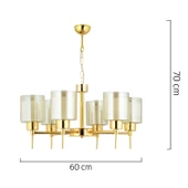 Apliqa Cemre 6 Lı Gold Modern Yatak Odası Salon Avize thumbnail 11