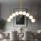 Apliqa Fralde 9 Lu Gold Modern Mutfak Cafe Restoran için Uygun Retro Salon Avize - 1