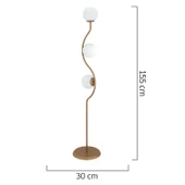 Javed 3'lü Eskitme Metal Kafe Restoran, Salon, Oturma Odası Köşe Lambader thumbnail 5