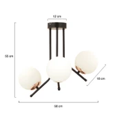 Apliqa Nida 3Lü Siyah Bakır Modern Mutfak Yatak Odası Retro Salon Avize thumbnail 9