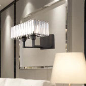 Brambles Siyah Kristal Taşlı Duvar Lambası Yatak Odası-Yatak Başı-Salon için Aplik thumbnail 1