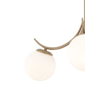 Apliqa Germaine 3'lü Yuvarlak Eskitme Beyaz Camlı Modern Oturma Odası Salon Avize - 4