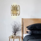 Apliqa Gallıano Eskitme Boyalı Kristal Taşlı Duvar Lambası Yatak Odası-Yatak Başı-Salon için Aplik - 2