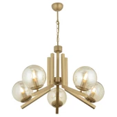 Apliqa Mikel 5 Lü Komple Eskitme Boyalı Bal Camlı Modern Retro Sarkıt Yatak Odası Salon Avize thumbnail 9