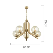 Apliqa Mikel 5 Lü Komple Eskitme Boyalı Bal Camlı Modern Retro Sarkıt Yatak Odası Salon Avize thumbnail 10