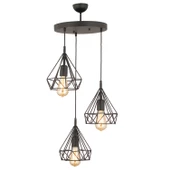 Apliqa Bien 3Lü Yuvarlak Siyah Modern Sarkıt Mutfak Yatak odası Salon Sarkıt Avize - 2