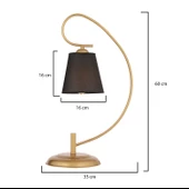 Apliqa Adora Eskitme Şapkalı Salon-Yatak Odası Masa Lambası Modern Tasarım Abajur thumbnail 10