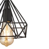 Apliqa Bien 3Lü Yuvarlak Siyah Modern Sarkıt Mutfak Yatak odası Salon Sarkıt Avize - 4