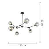 Apliqa BÜRKE 6LI AVİZE SİYAH Modern Koridor Yatak Odası Salon Avize thumbnail 5