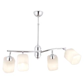 Apliqa Abbey 4'lü Krom Beyaz Camlı Yuvarlak Modern Oturma Odası Salon Spot Avize - 2