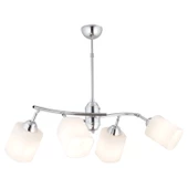 Apliqa Abbey 4'lü Krom Beyaz Camlı Yuvarlak Modern Oturma Odası Salon Spot Avize - 3