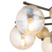 Apliqa Peyda 6'lı Siyah Eskitme Bal Camlı Modern Koridor Yatak Odası Salon Avize thumbnail 4