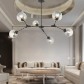 Apliqa BÜRKE 6LI AVİZE SİYAH Modern Koridor Yatak Odası Salon Avize thumbnail 1