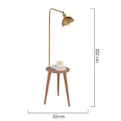 Magic Eskitme Başlıklı Ahşap Sehpalı Modern Ayaklı Abajur Lamba Ahşap Lambader thumbnail 3