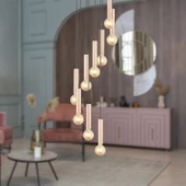 Elisa 9Lu Sarkıt Bakır Sarkıt Modern Genç Odası Mutfak Salon Sarkıt Avize thumbnail 2