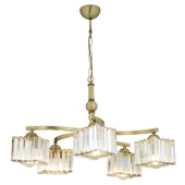 Apliqa Rima 5 Kollu Eskitme Kristalli Taşlı Modern Tasarım Salon-Yatak Odası Kristal Salon Avize thumbnail 3