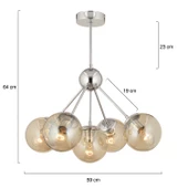 Apliqa Meyo 5Li Krom Bal Camlı Modern Genç Odası Yatak Odası Salon Avize thumbnail 10