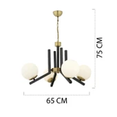 Apliqa Morgan 4 Lü Eskitme Siyah Modern Yatak Odası Mutfak Oturma Odası Salon Avize - 9