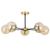 Apliqa Nide 5Li Siyah Eskitme Bal Camlı Modern Genç Odası Yatak Odası Retro Salon Avize thumbnail 5