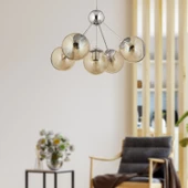 Apliqa Meyo 5Li Krom Bal Camlı Modern Genç Odası Yatak Odası Salon Avize thumbnail 1