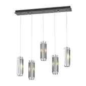 Apliqa NATALİ 5Lİ SIRALI KROM SARKIT SALON- YEMEK MASASI AVİZE thumbnail 1