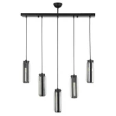 Apliqa Natali 5 Li Sıralı Siyah Salon- Modern Tasarım Yemek Masası Üstü Salon Sarkıt Avize - 6
