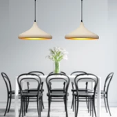 Apliqa Pera Beyaz 2Li Modern Retro Sarkıt Mutfak Salon Avize-Sarkıt Seti thumbnail 1