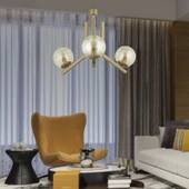 Apliqa Mikel 3 Lü Komple Eskitme Boyalı Bal Camlı Modern Genç Odası Yatak Odası Salon Avize - 1