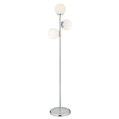 Apliqa Zambak 3 Lü Krom Beyaz Camlı Modern Dekoratif Tasarım Metal Lambader - 3