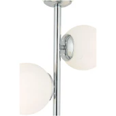 Apliqa Zambak 3 Lü Krom Beyaz Camlı Modern Dekoratif Tasarım Metal Lambader - 7
