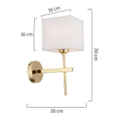 Apliqa Rory Tekli Beyaz Şapkalı Gold Duvar Lambası Yatak Odası-yatak Başı-banyo Için Modern Aplik - 5