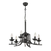 Apliqa Erza 6Lı Siyah Modern Sarkıt Yatak odası Retro Salon Avize thumbnail 3