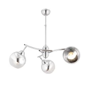 Apliqa Abbey 3'lü Krom Rengi Krom Camlı Yuvarlak Modern Oturma Odası Spot Salon Avize thumbnail 2