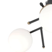 Apliqa Peyda 3'lü Siyah Eskitme Beyaz Camlı Modern Koridor Yatak Odası Salon Avize thumbnail 4