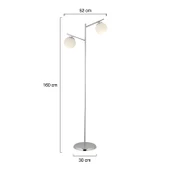 Apliqa Renji 2li Krom Beyaz Camlı Modern Dekoratif Tasarım Oturma Odası-Salon Lambader thumbnail 6