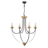 Apliqa Obito 4Lü Siyah Eskitme Modern Sarkıt Yatak odası Retro Salon Avize thumbnail 1