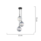 Apliqa EFSER 3LÜ YUVARLAK Modern Oturma Odası Salon Sarkıt Avize thumbnail 6