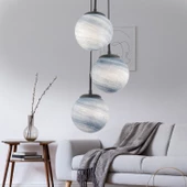 Apliqa EFSER 3LÜ YUVARLAK Modern Oturma Odası Salon Sarkıt Avize thumbnail 1