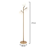 Renji 3Lü Eskitme Boyalı Beyaz Camlı Modern Tasarım Metal Lambader thumbnail 5