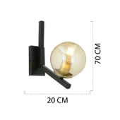 Mikel Siyah Eskitme Duvar Lambası Yatak Odası-Yatak Başı-Banyo İçin Modern Aplik thumbnail 6