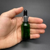 15Ml Yeşil Cam Damlalıklı Şişe , Gümüş Metal Kapak , 15 Cc Yeşil Cam Damlalıklı Şişe x 6 Adet thumbnail 1