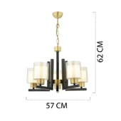 Apliqa Tisse 5 Li Eskitme Siyah Modern Yatak Odası Mutfak Oturma Odası Salon Avize thumbnail 5