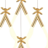 Apliqa Vojens 4'lü Yuvarlak Gold Ledli 53 Watt Kelebek Detaylı Modern Koridor, Yatak Odası Salon Sarkıt Led Avize thumbnail 3