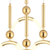 Struer 4'lü Yuvarlak Gold Ledli 89 Watt Modern Koridor, Yatak Odası Salon Sarkıt Led Avize thumbnail 3