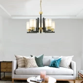 Apliqa Tisse 5 Li Eskitme Siyah Modern Yatak Odası Mutfak Oturma Odası Salon Avize thumbnail 3