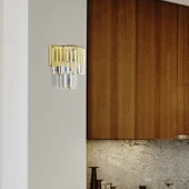 Nilüfer Eskitme Kristal Taşlı Duvar Lambası Yatak Odası-Yatak Başı-Salon için Aplik thumbnail 1