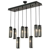 Apliqa Natali 8 Li Sıralı Siyah Salon- Modern Tasarım Yemek Masası Üstü Salon Sarkıt Avize thumbnail 4