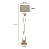 Apliqa Letta Eskitme Şapkalı EskitmeModern Tasarım Ayaklı Abajur Lamba Metal Lambader - 7